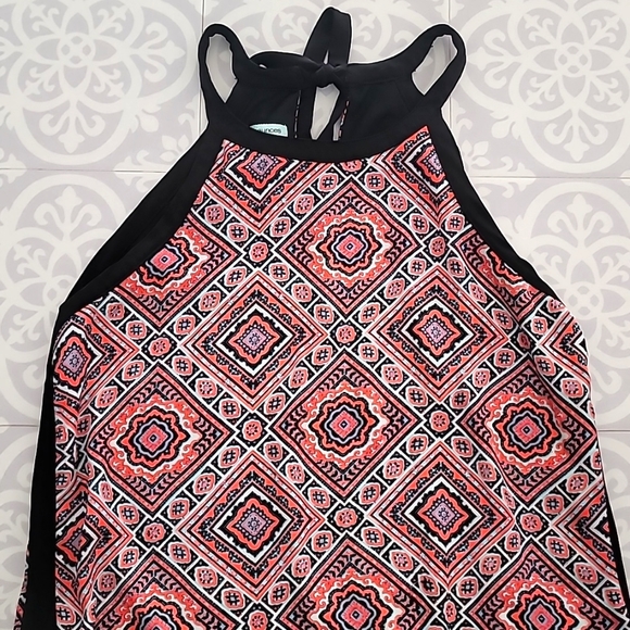 Maurices Geometric Dress Black Pink Aqua Size Small - Picture 2 of 11